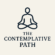 Square logo for The Contemplative Path featuring a minimalist meditating figure in navy blue on an off-white background